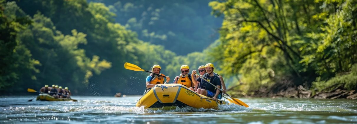 guided rafters on a private ocoee river trip