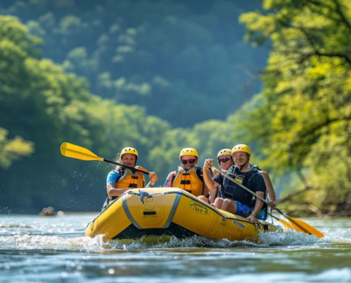 guided rafters on a private ocoee river trip