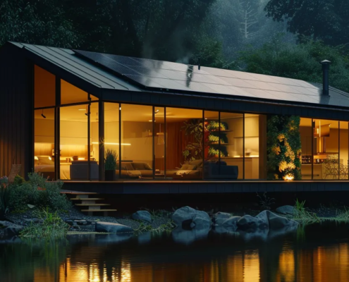 energy efficient river cabin features